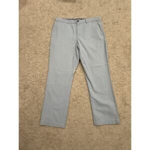 Banana Republic Mens Flat Front Chino Pants Slim Fit Straight Gray 36x30